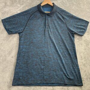 Lululemon Shirt Men XL Metal Vent Tech Polo Baltic Blue Performance Athleisure